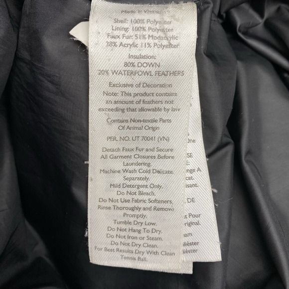 Eddie Bauer Women XL Black Detachable Faux Feather Down And Feather Quilted Coat - Picture 4 of 7